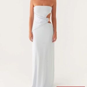 NWT * Peppermayo Strapless Blue Dress with Cut-Out Detail